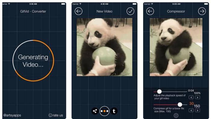 this  gif to video iphone app allows you to share the converted