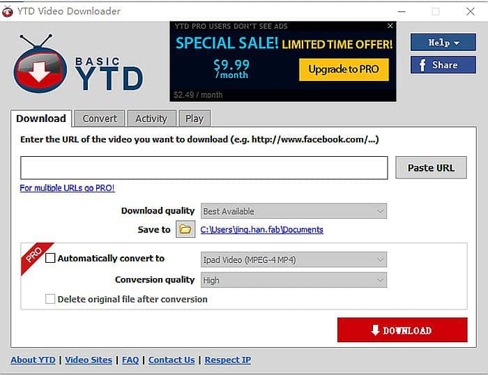 YTD video downloader