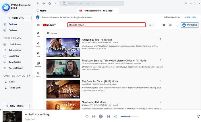 Download Christian Movies YouTube with DVDFab Downloader