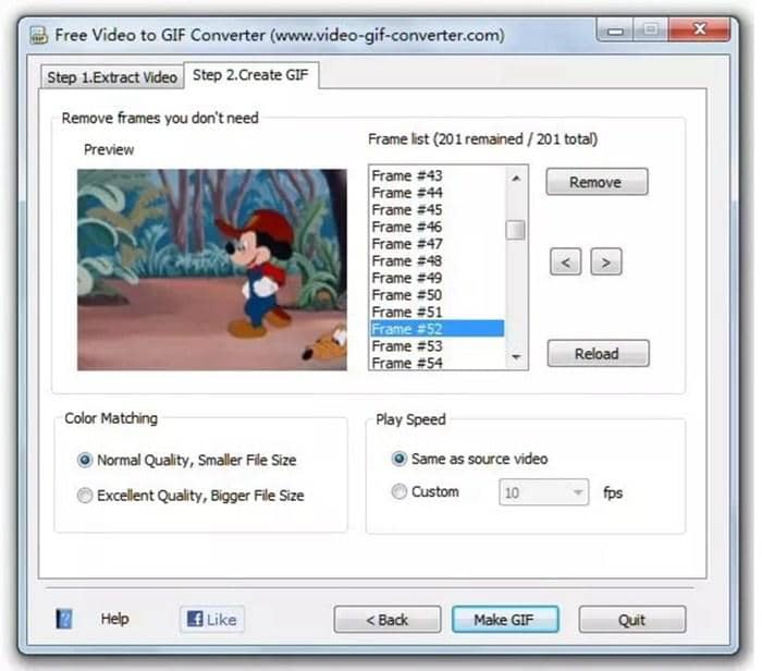 Video to animated GIF converter