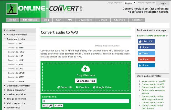 Konvertieren Sie URL zu MP3 mit online Tools