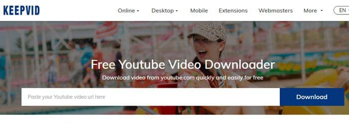 Top 11 des YouTube downloader en ligne gratuits:3. KeepVid.com