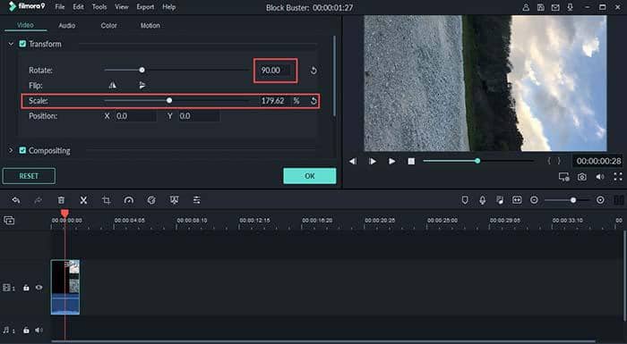 :Steps on how to rotate video in Filmora: