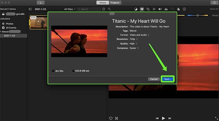 How to Save/Export iMovie MP4 Mac OS