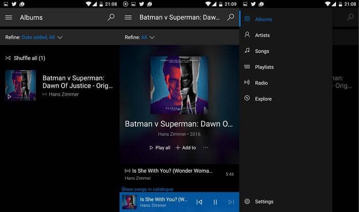 default music player for windows 10, android and ios