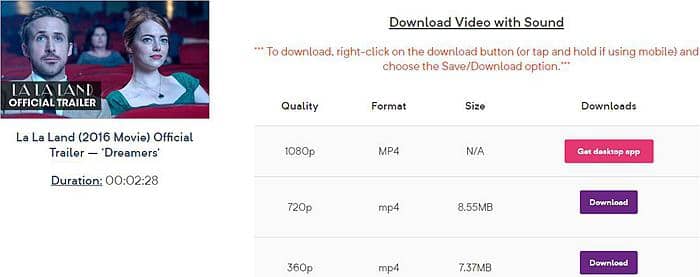 Online YouTube movie downloader