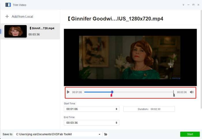 Trim unwanted clips off from the video to make it short